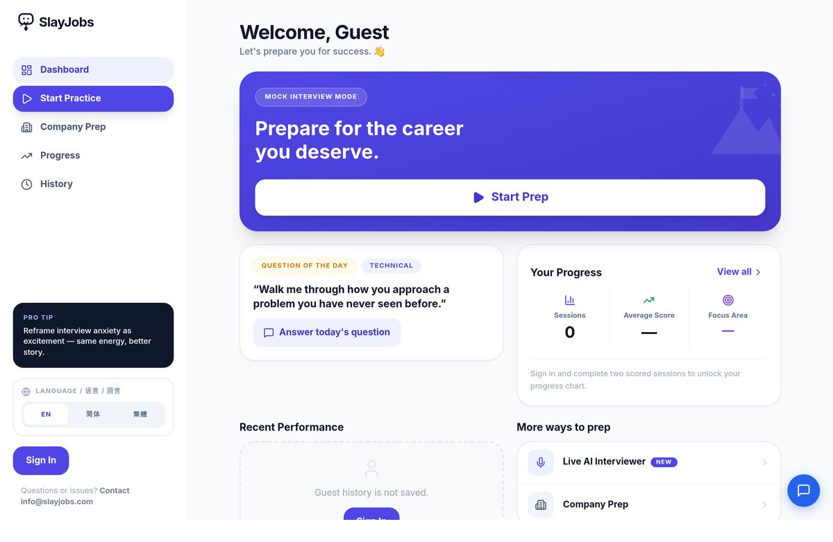 SlayJobs website screenshot